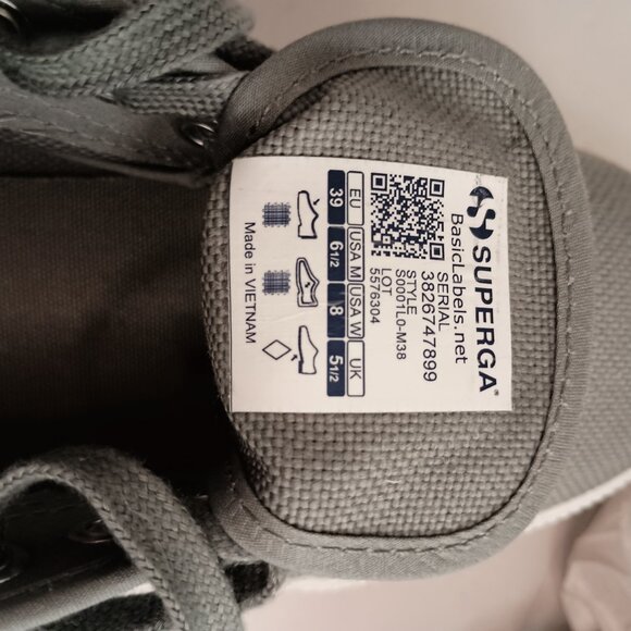 Superga Gray 2 Inch Platform Sneakers Excellent Women’s Size 8 - Picture 9 of 12